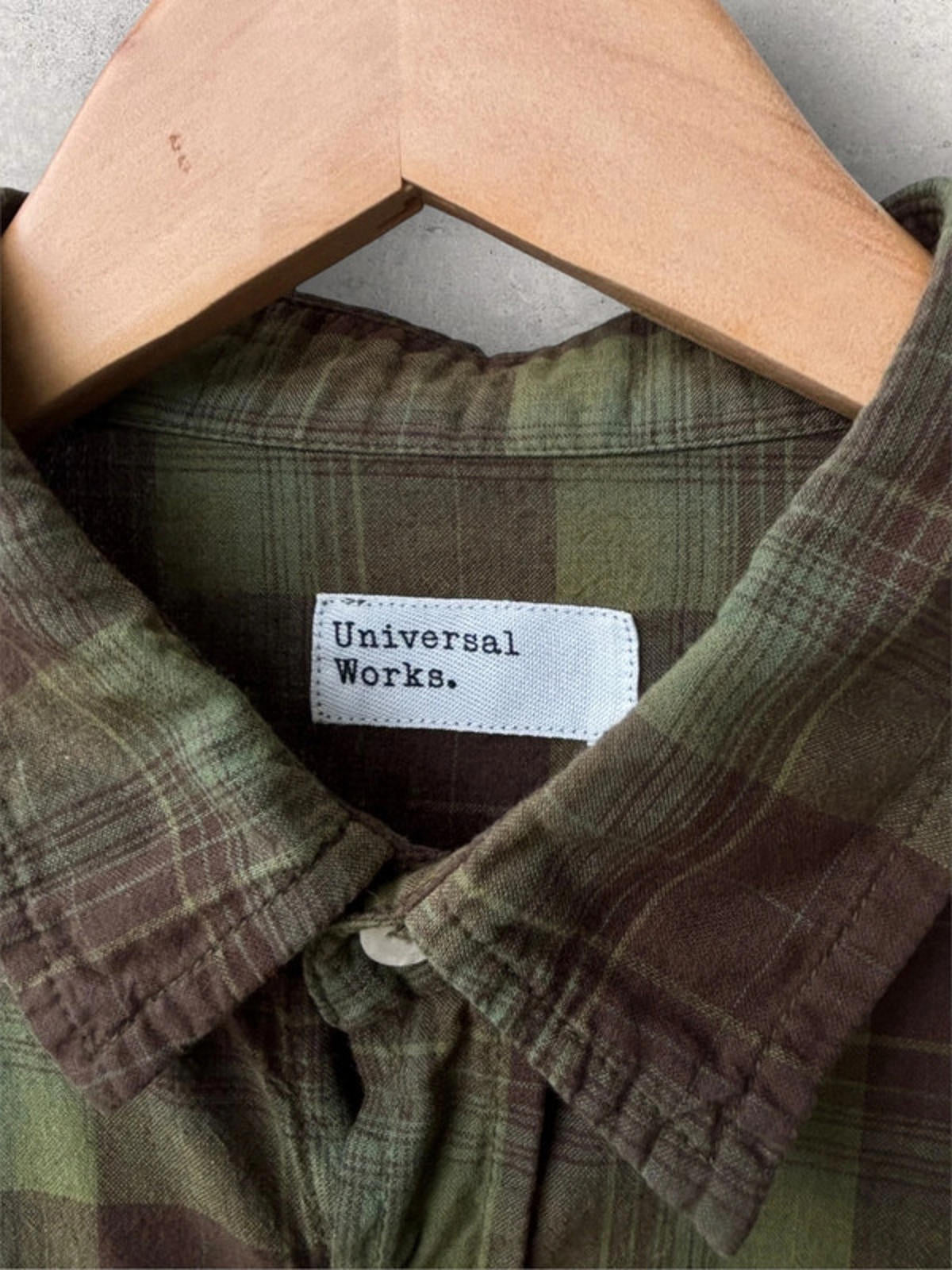 Universal Works Japanese Plaid Cotton Shirt Green Size M