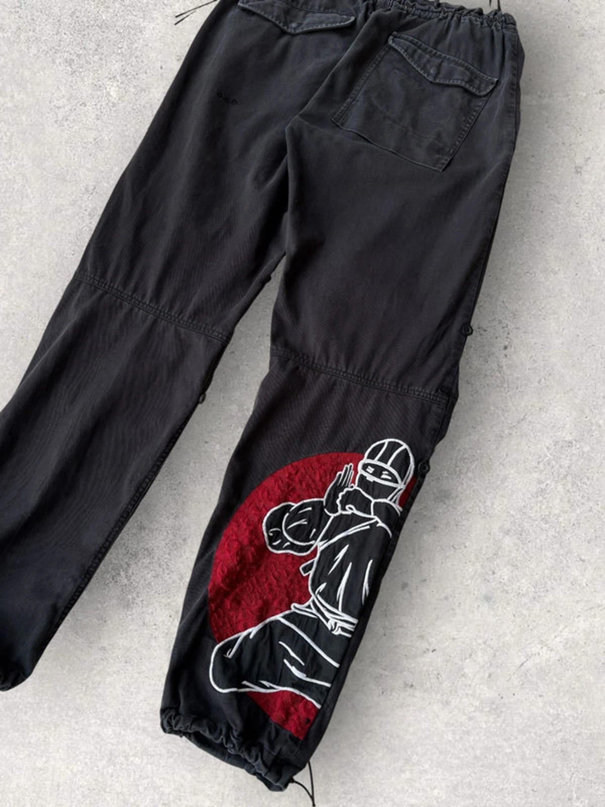 Maharishi Embroidered Ninja Trousers Black Size M