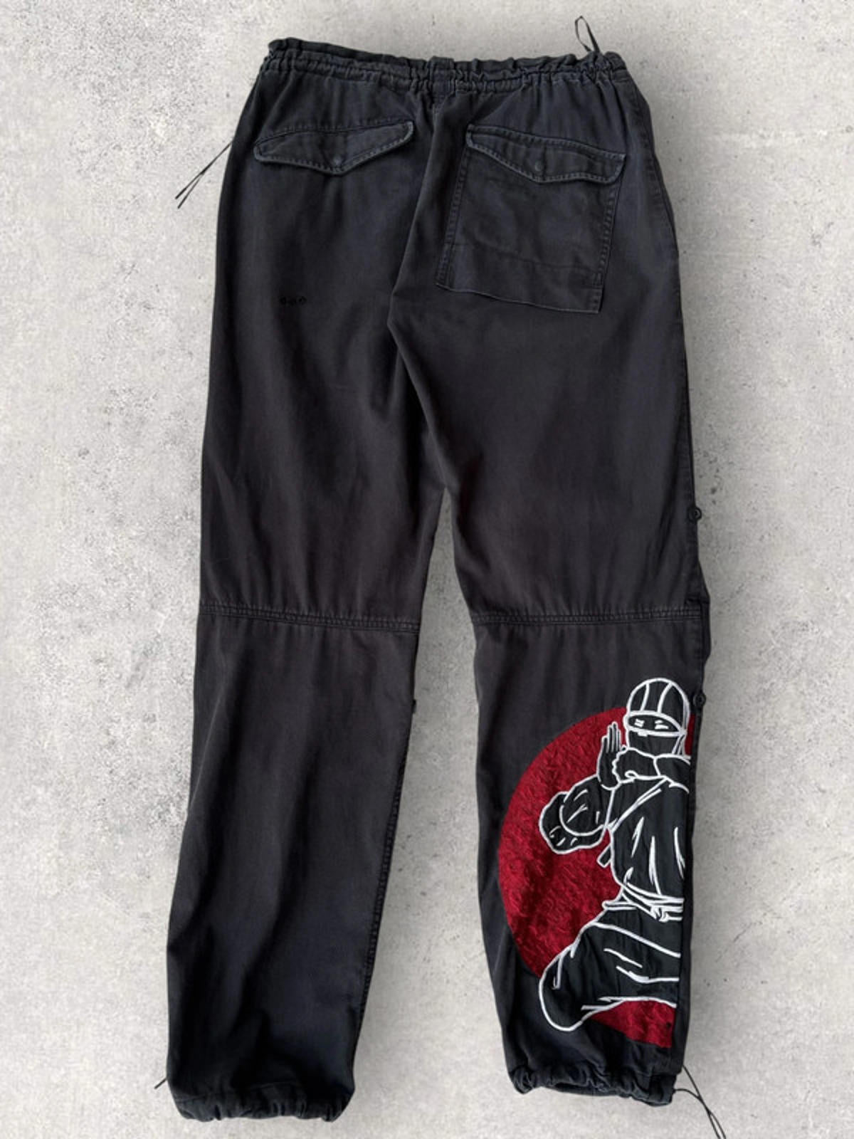 Maharishi Embroidered Ninja Trousers Black Size M