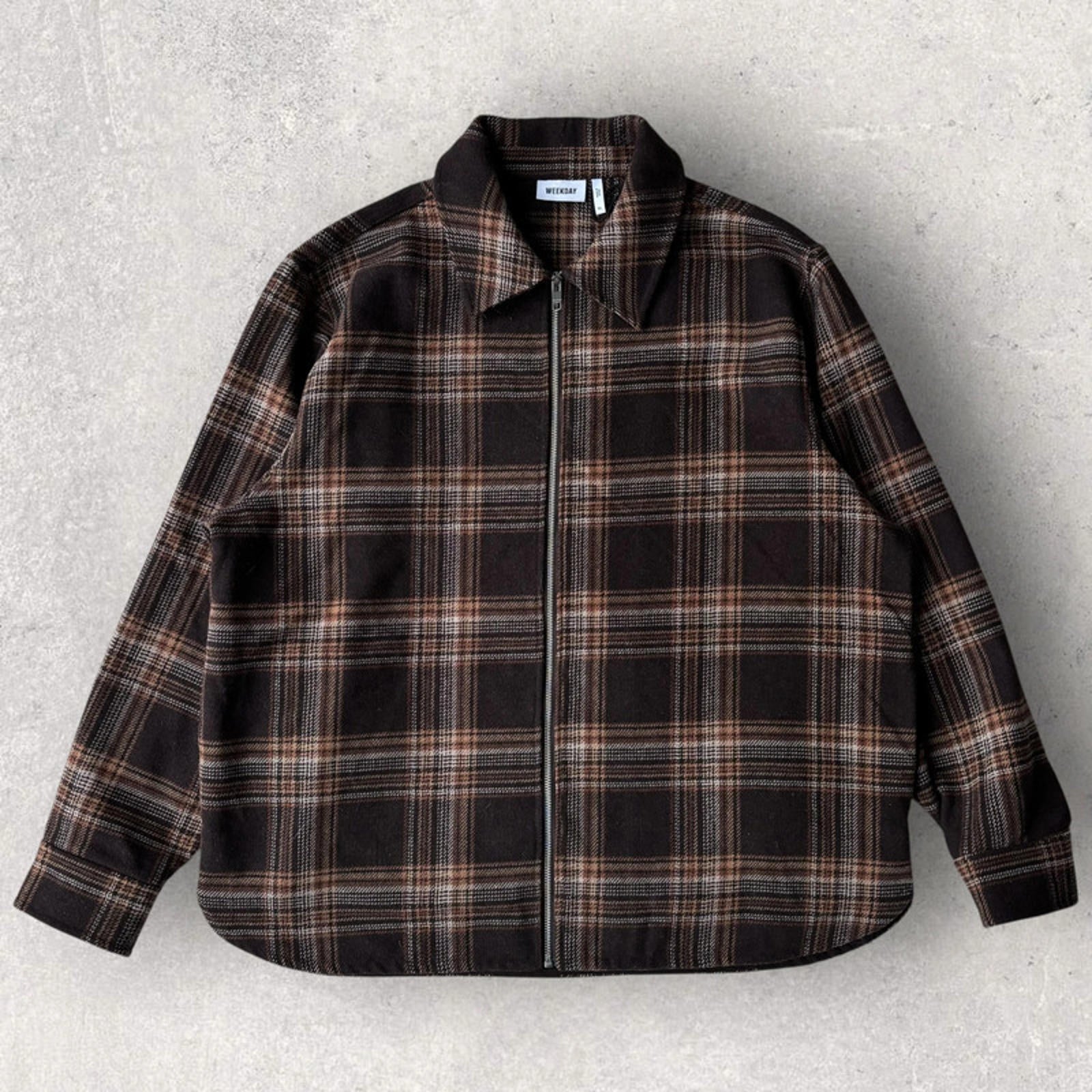 Weekday Check Curtis Jacket Brown Size XL