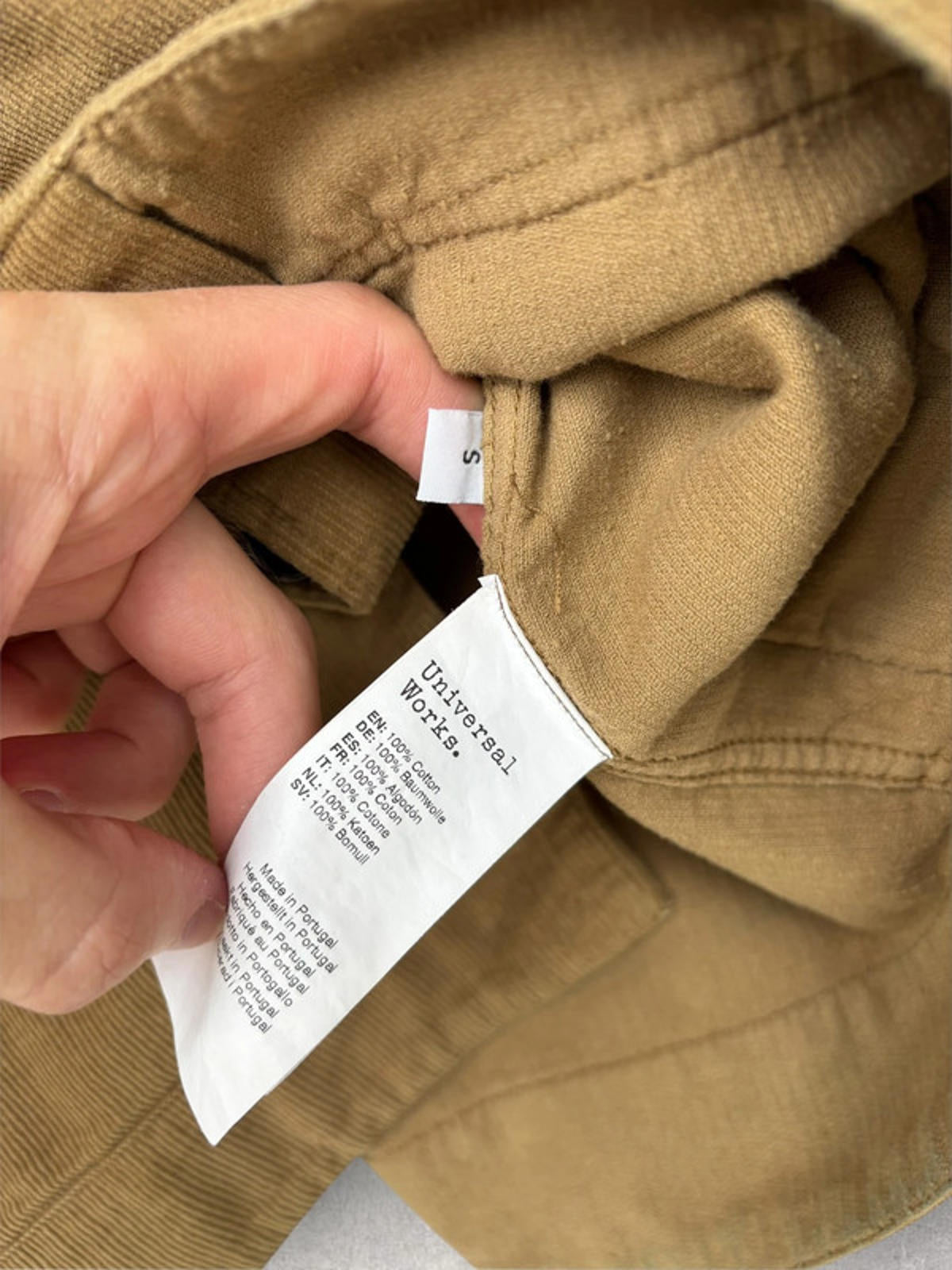 Universal Works Cord Utility Overshirt Tan Size S