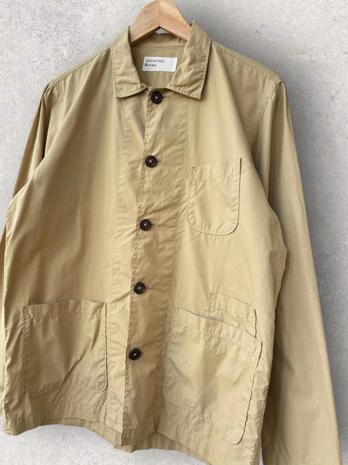 Universal Works Bakers Chore Shirt | Tan | Size S