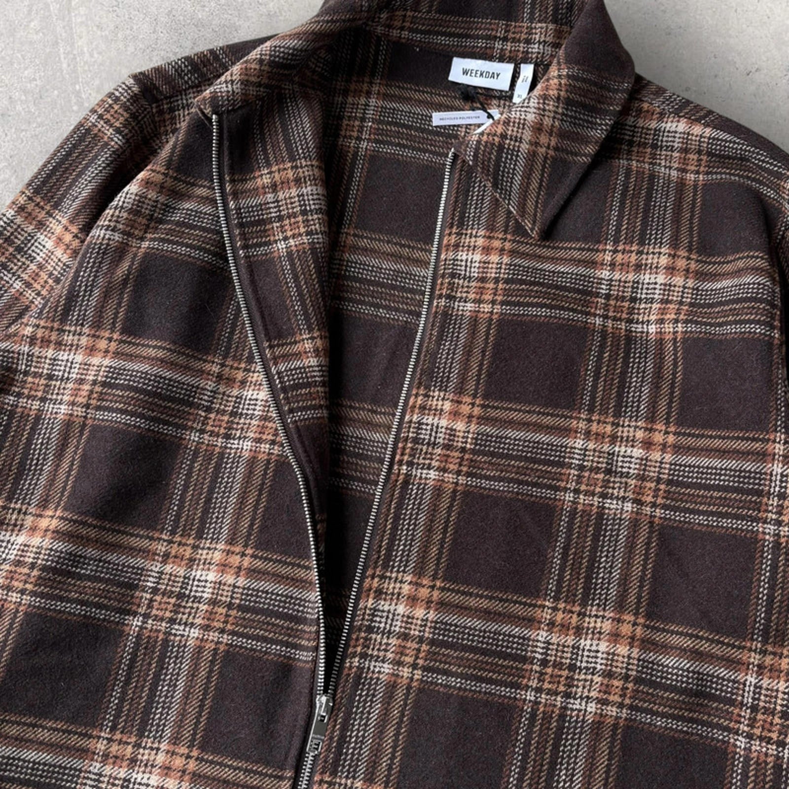 Weekday Check Curtis Jacket Brown Size XL