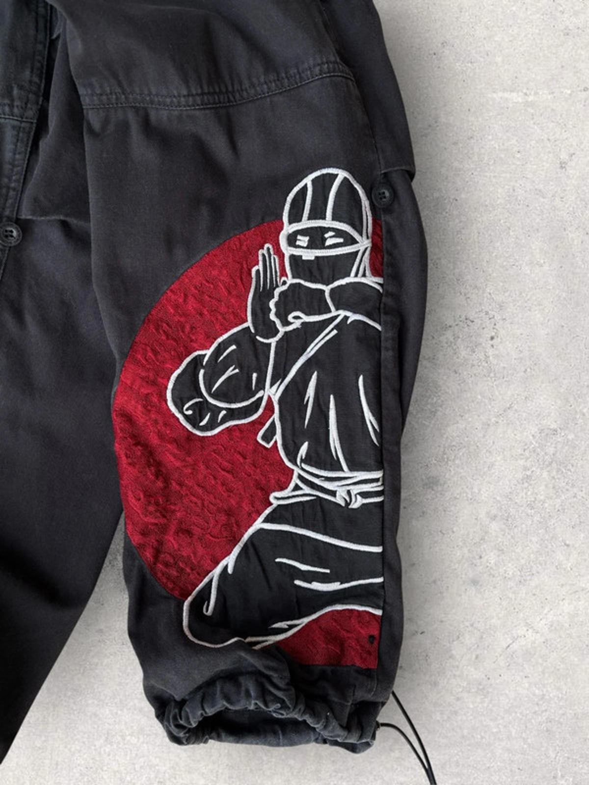 Maharishi Embroidered Ninja Trousers Black Size M