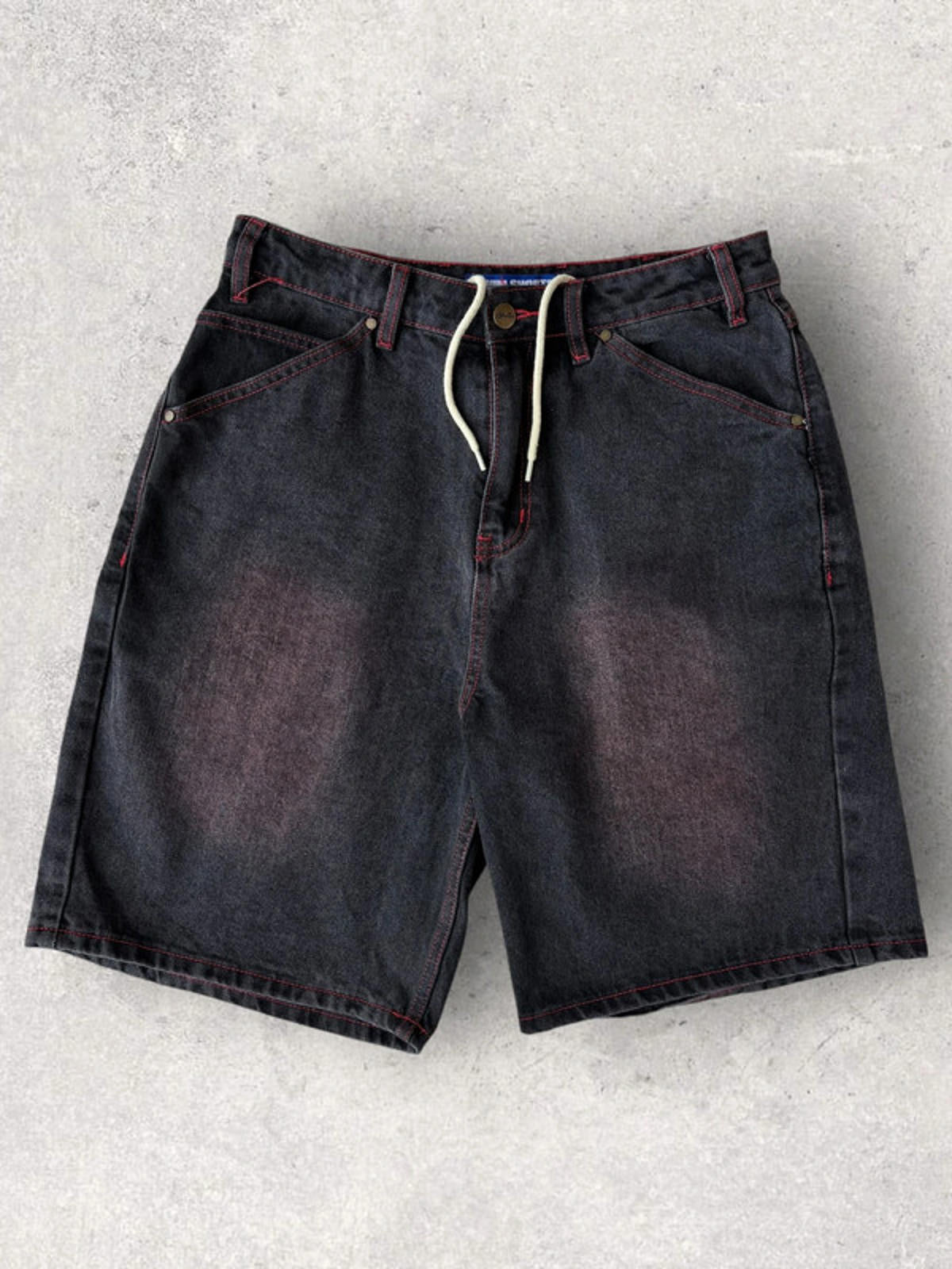 Butter Goods Baggy Denim Shorts Black Fade Size 28