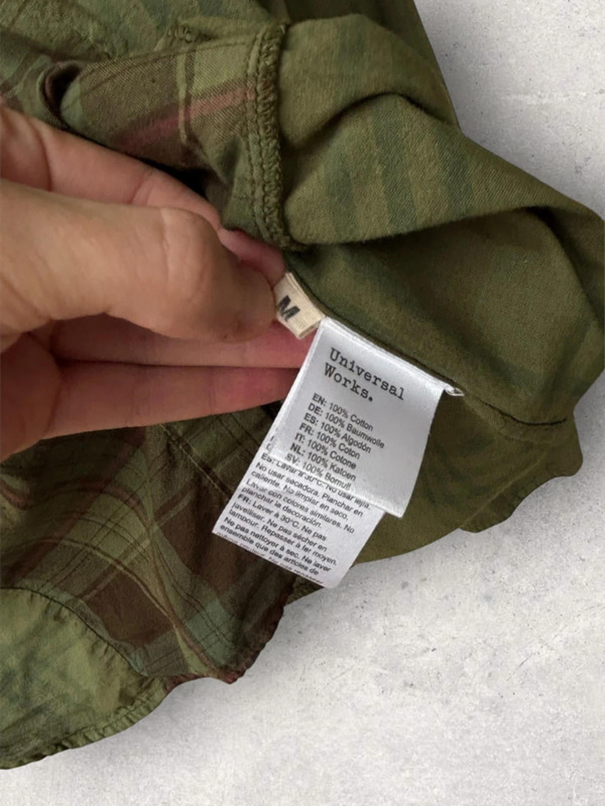 Universal Works Japanese Plaid Cotton Shirt Green Size M