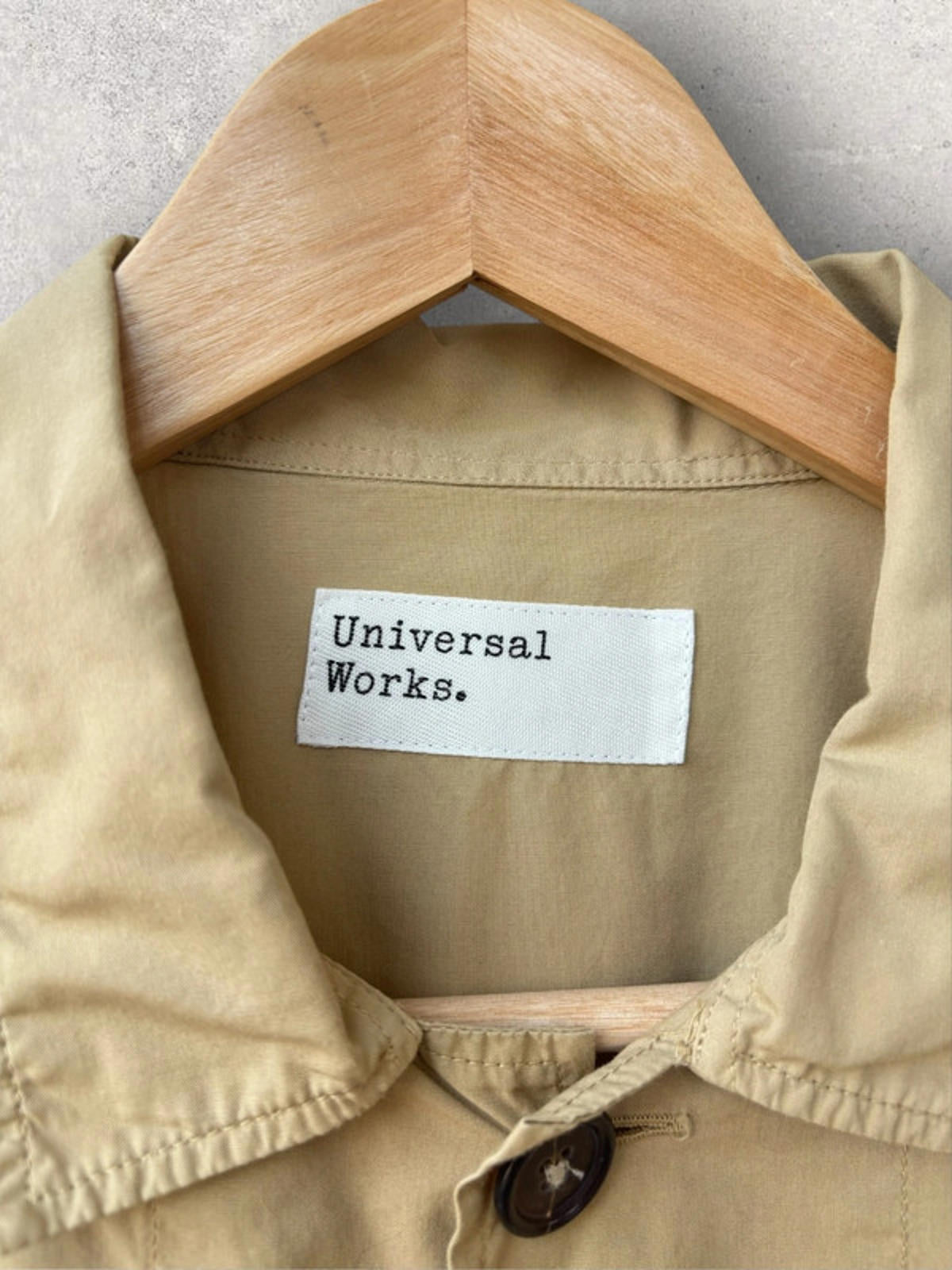 Universal Works Bakers Chore Shirt | Tan | Size S