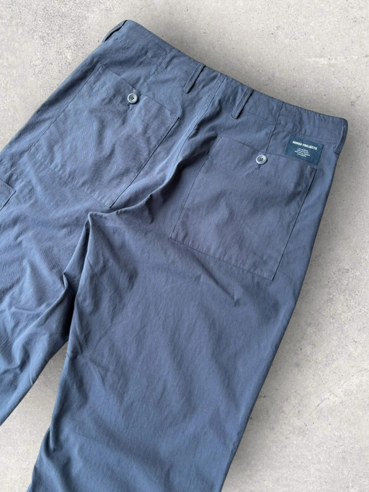 Norse Projects Falke Tab Baggy Trousers Calcite Blue Size M