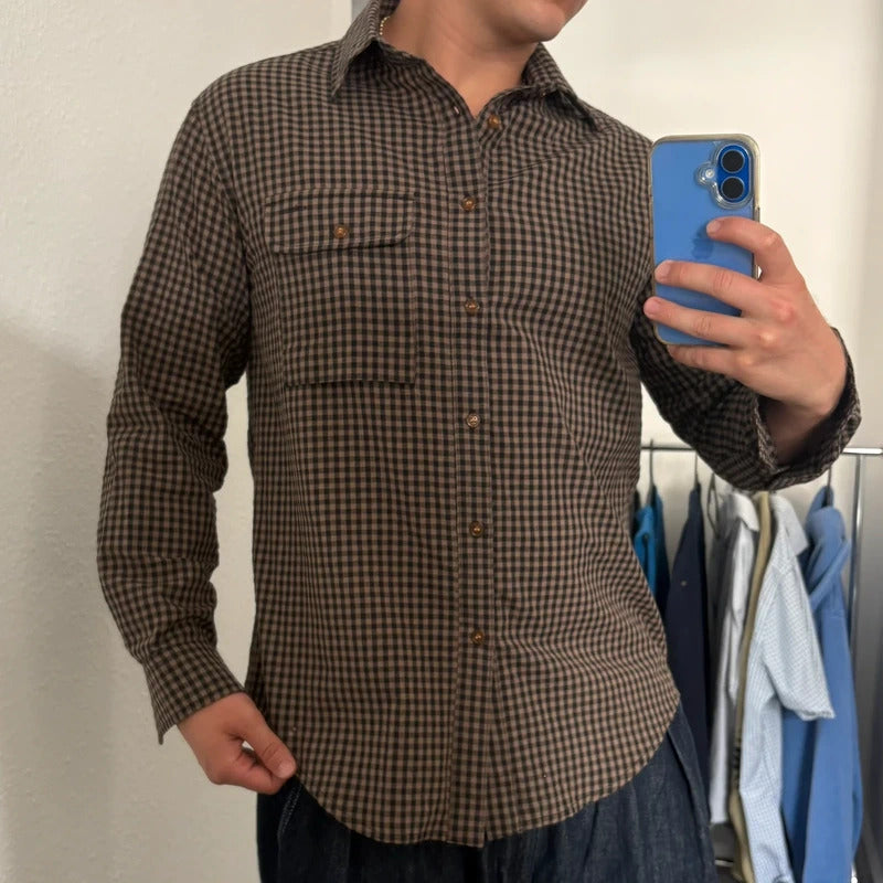 Uniform Bridge Check Shirt Brown S