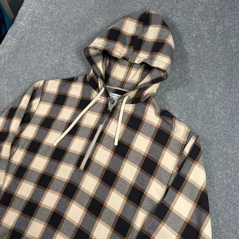 Universal Works Check Pullover Anorak Beige M