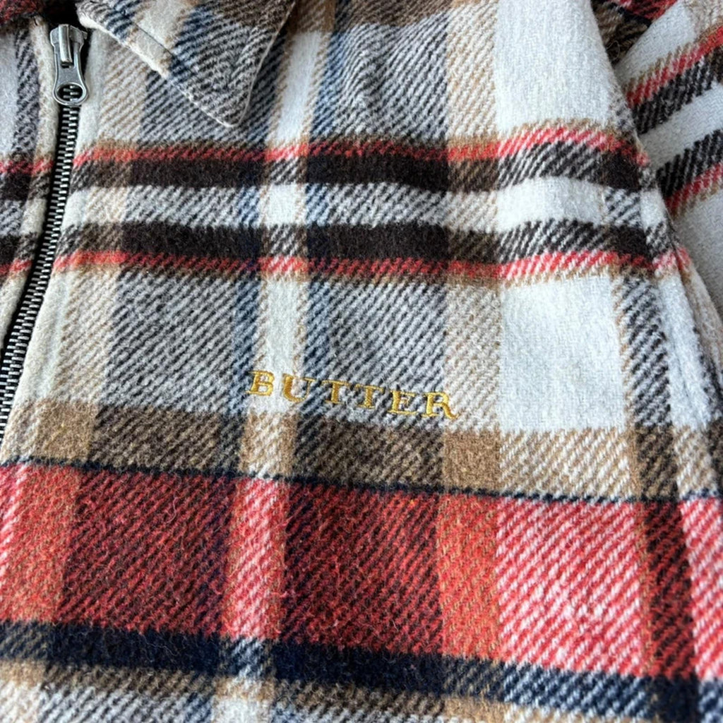 Butter Goods Zip Flannel Overshirt Red M