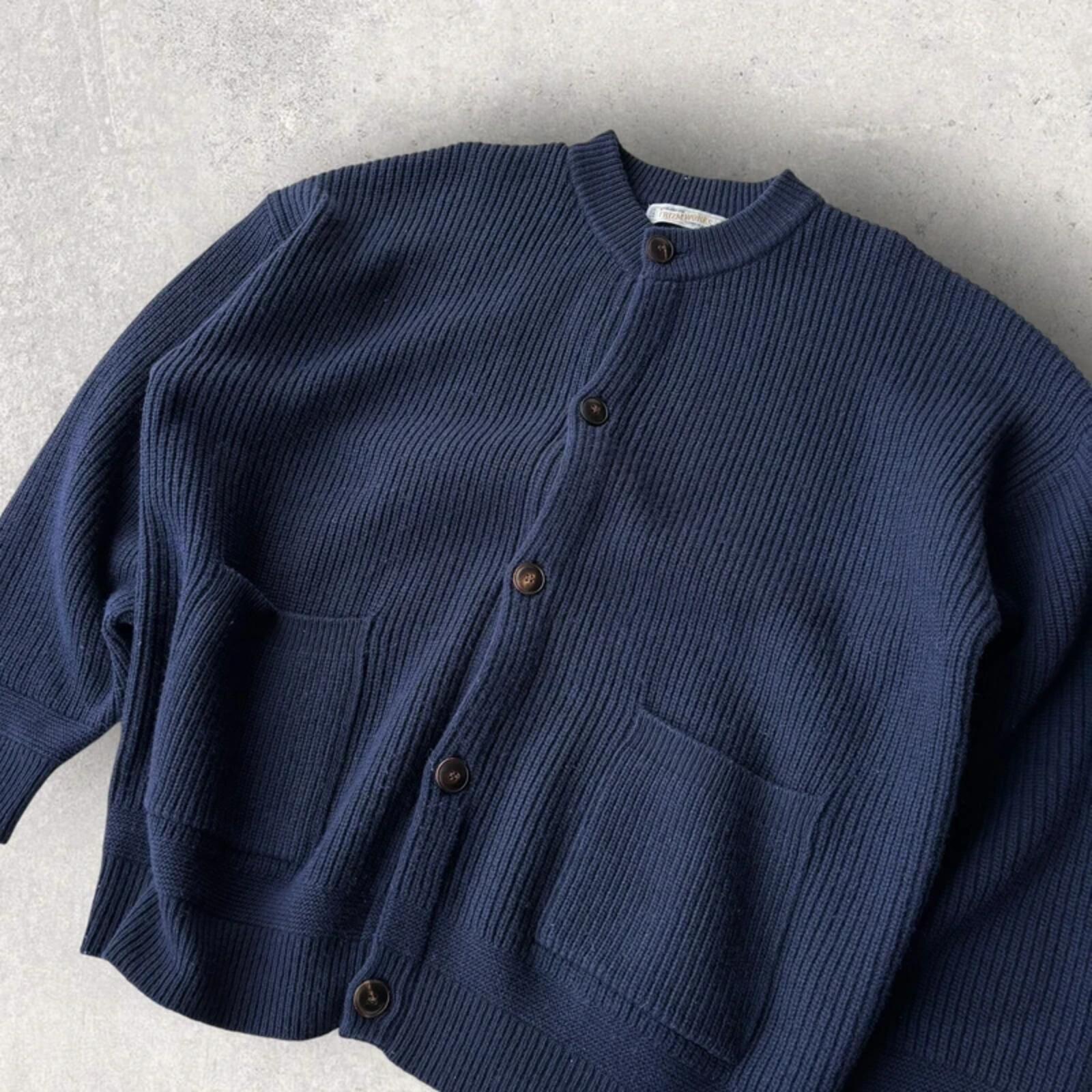 Frizmworks Heavy Wool Round Cardigan Navy XL
