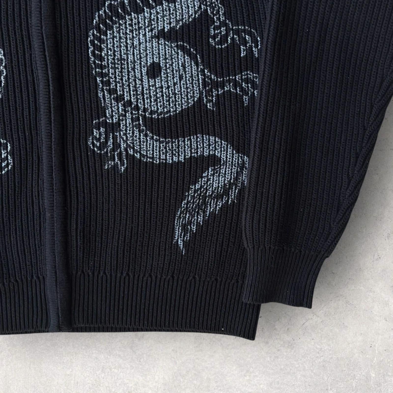 Butter Goods Dragon Zip Thru Knit Sweatshirt Black M Streetwear