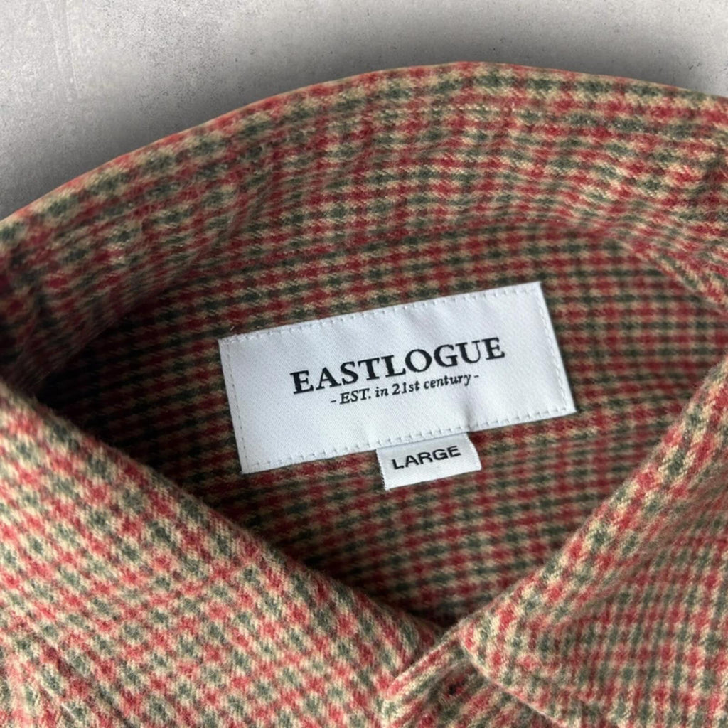 Eastlogue Asymmetric Check Utility Shirt Brown L