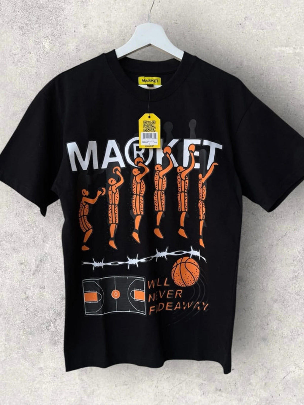 Market Jump Shot Graphic T Shirt Black Size S