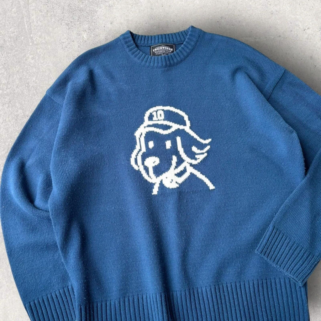 Frizmworks Pup Sketch Knit Blue XL