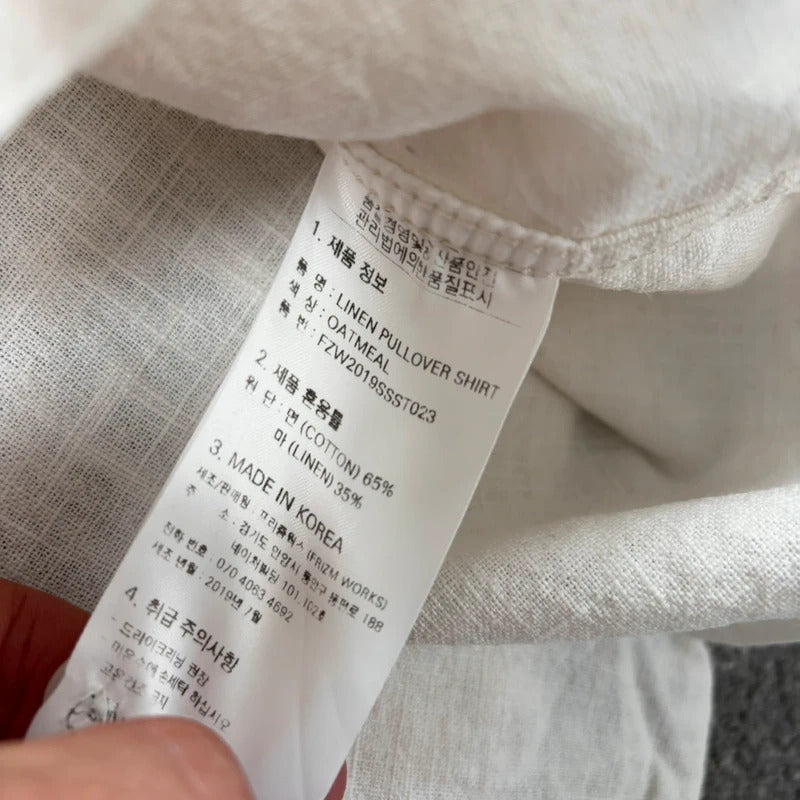 Frizmworks Linen Pullover Shirt Oatmeal XL