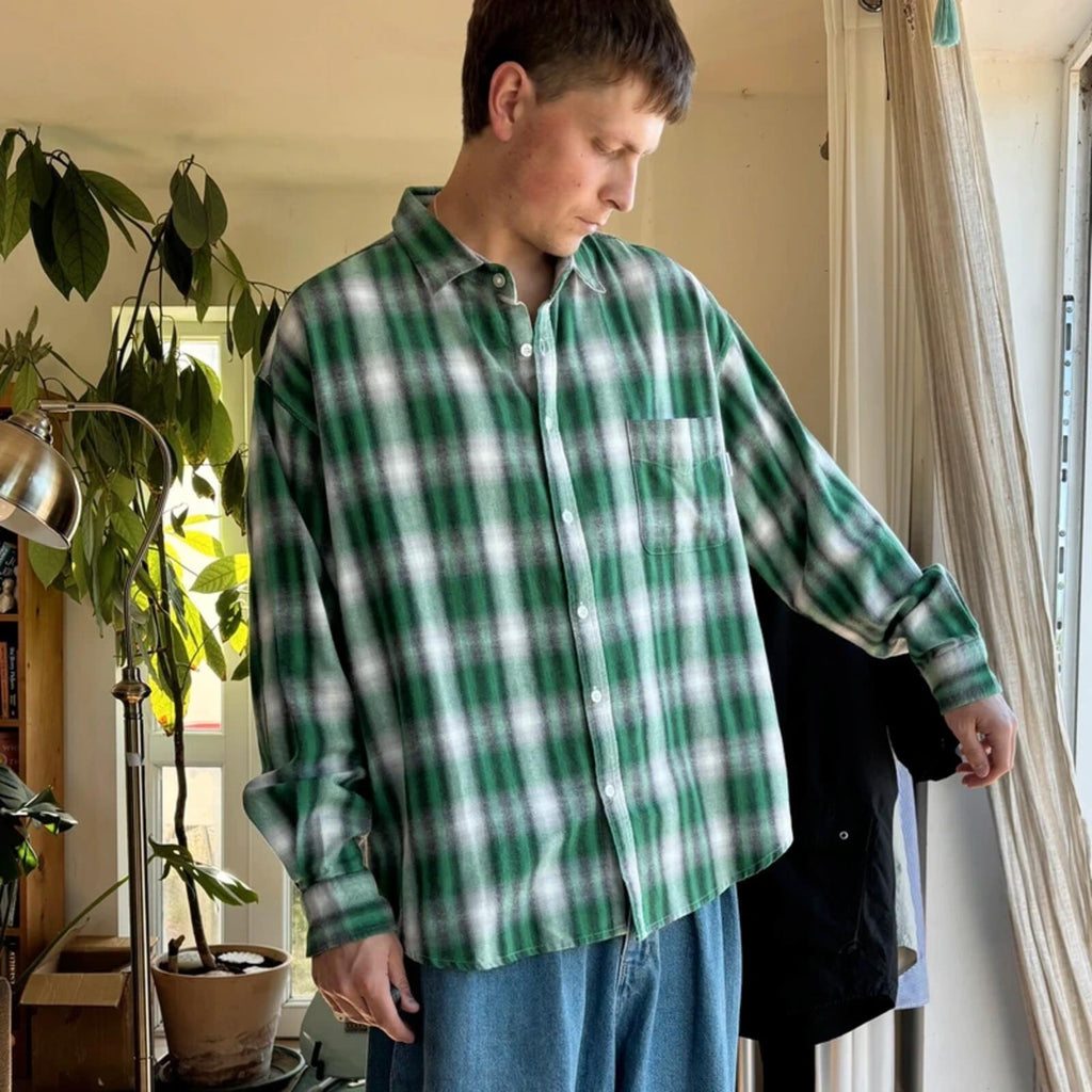 Thisisneverthat Check Flannel Shirt Green L