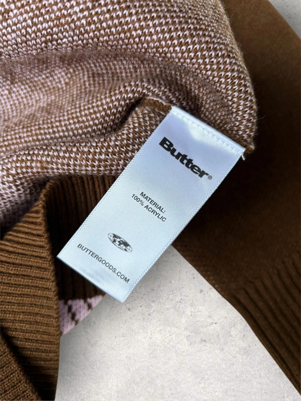 Butter Goods Club Knit Cardigan Brown Size S