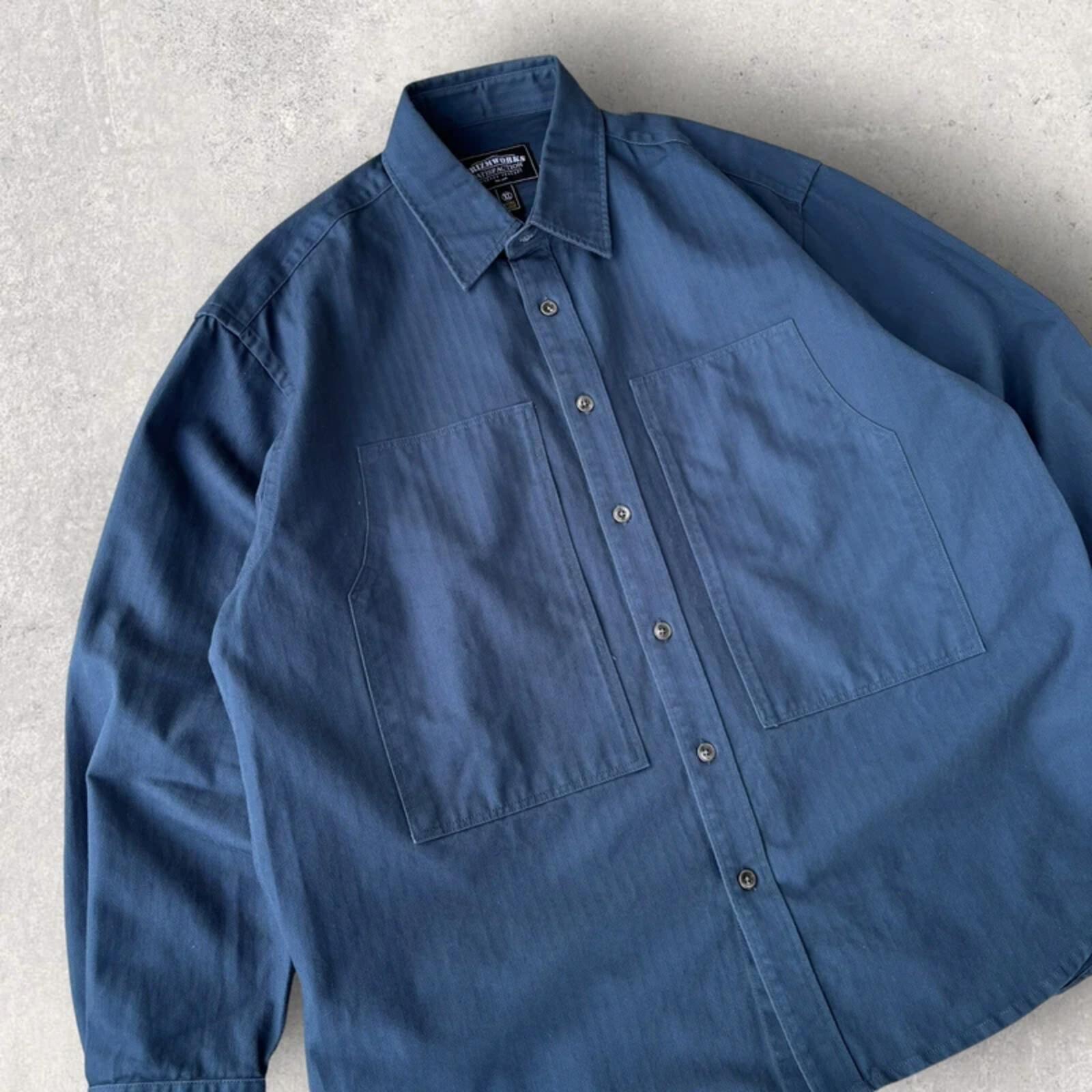Frizmworks HBT Carpenter Shirt Vintage Blue XL
