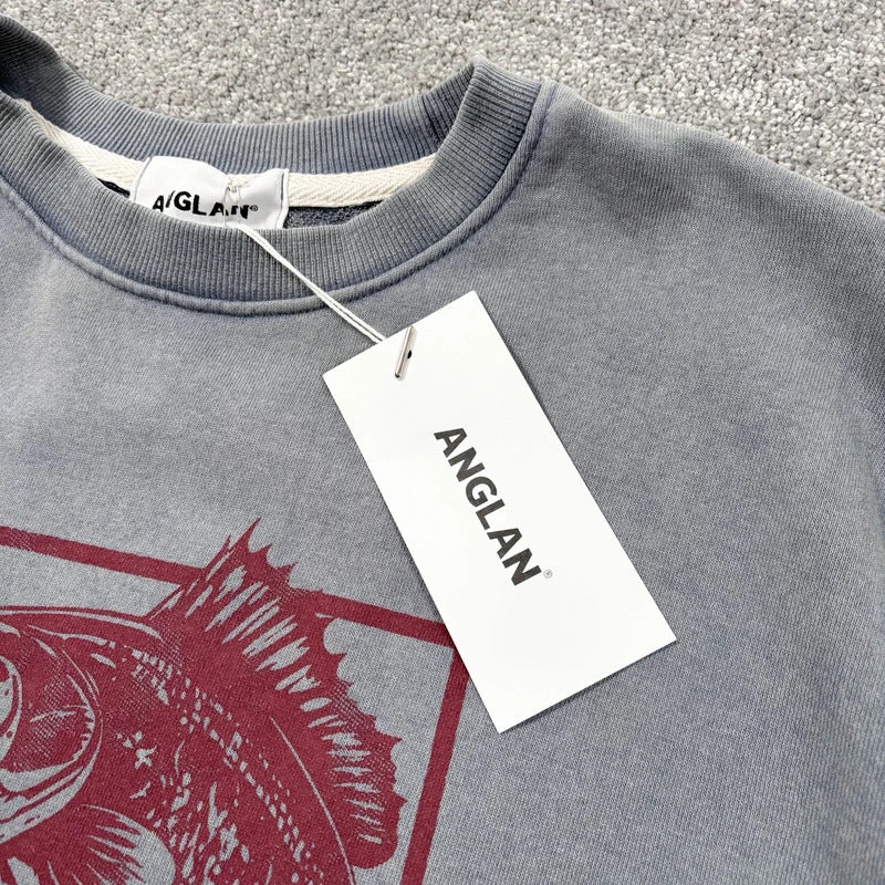 Anglan Fishing Graphic Sweatshirt Grey L