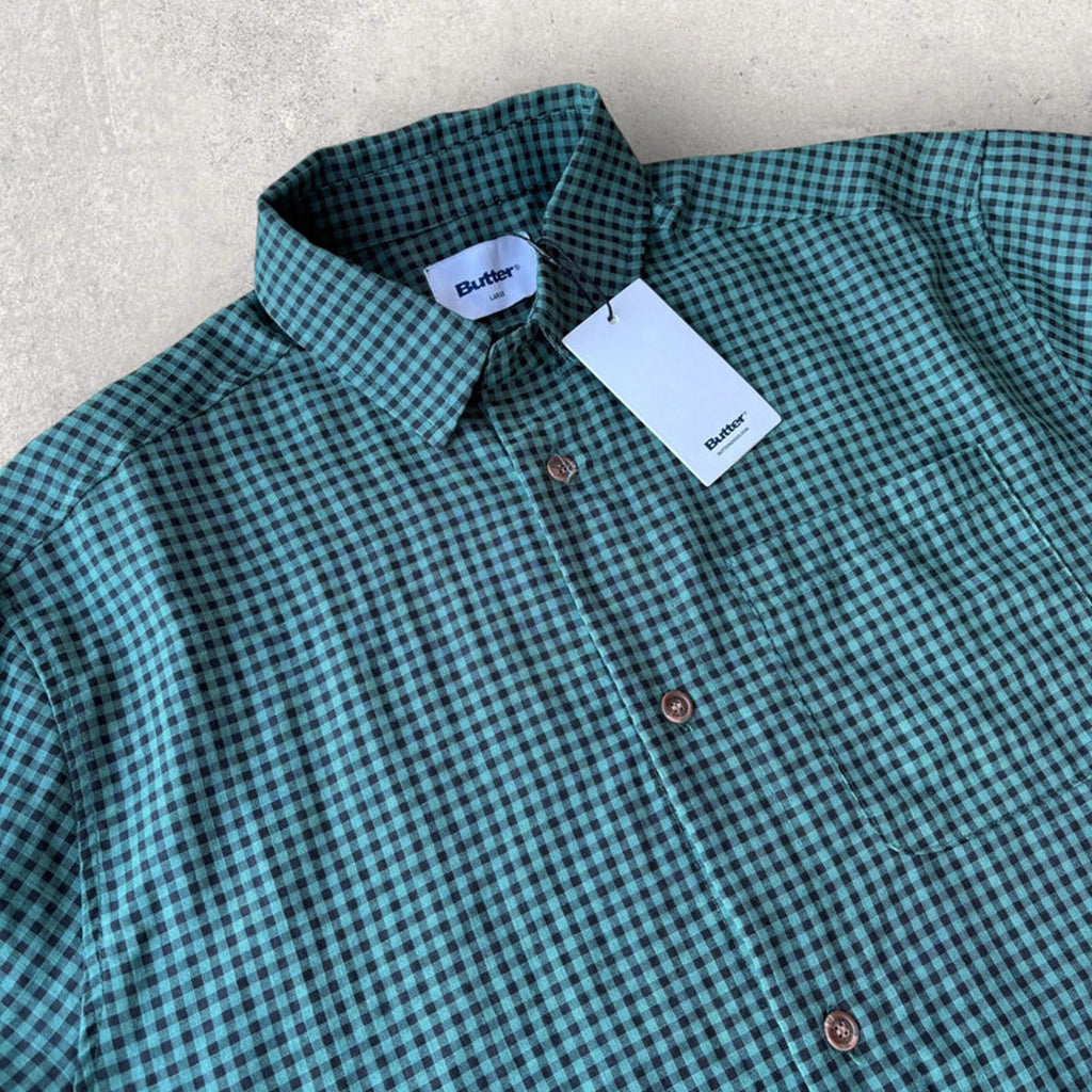 Butter Goods Gingham SS Check Shirt Pine Size L (BNWT)