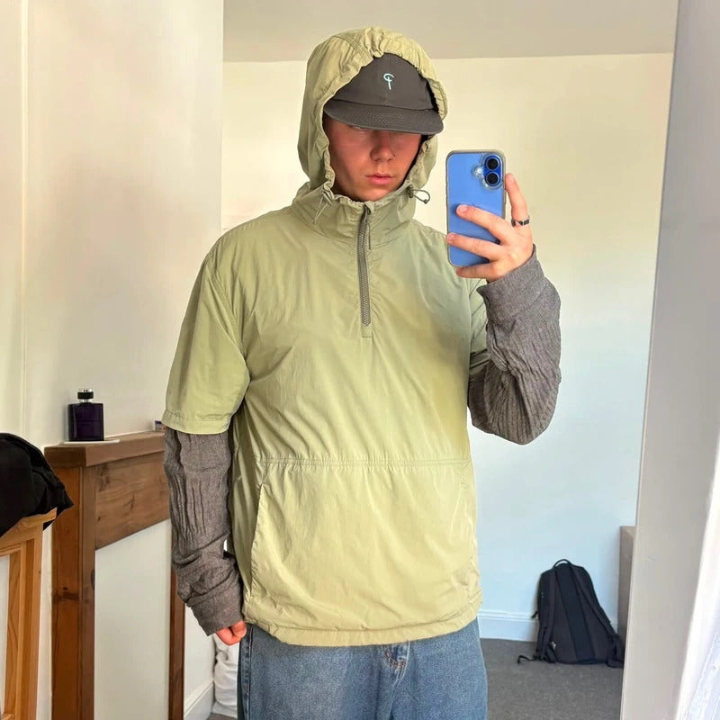 Snow Peak Hooded Tech Half Anorak Sage S