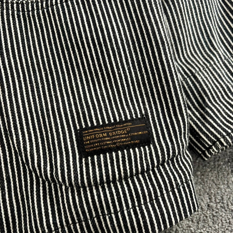 Uniform Bridge Stripe Work Shirt Black White M