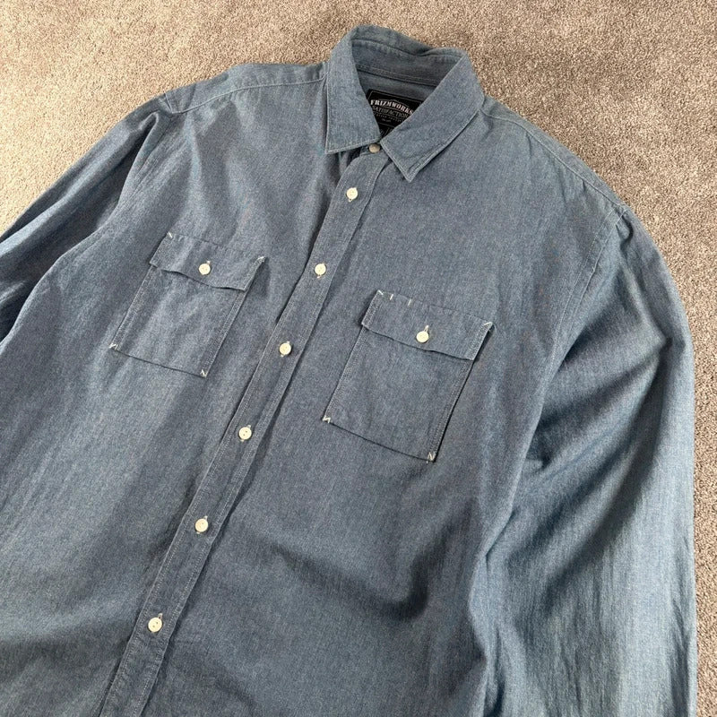 Frizmworks Pocket Chambray Shirt Blue XL