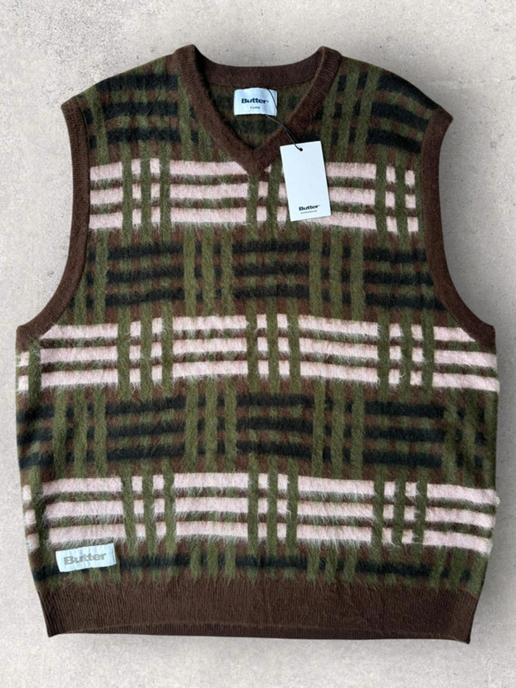 BNWT Butter Goods Weave Knitted Vest Chestnut XL