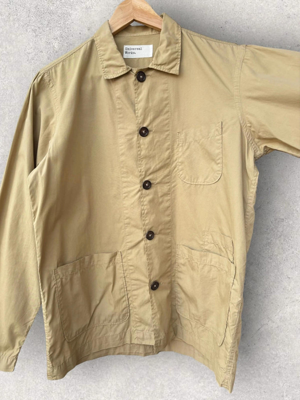 Universal Works Bakers Chore Shirt | Tan | Size S