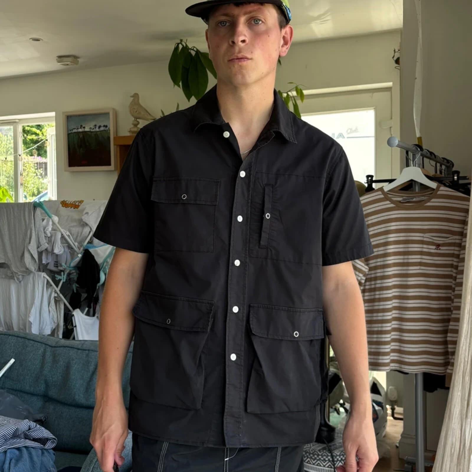 Uniform Bridge Bermuda Fishing Shirt Black L