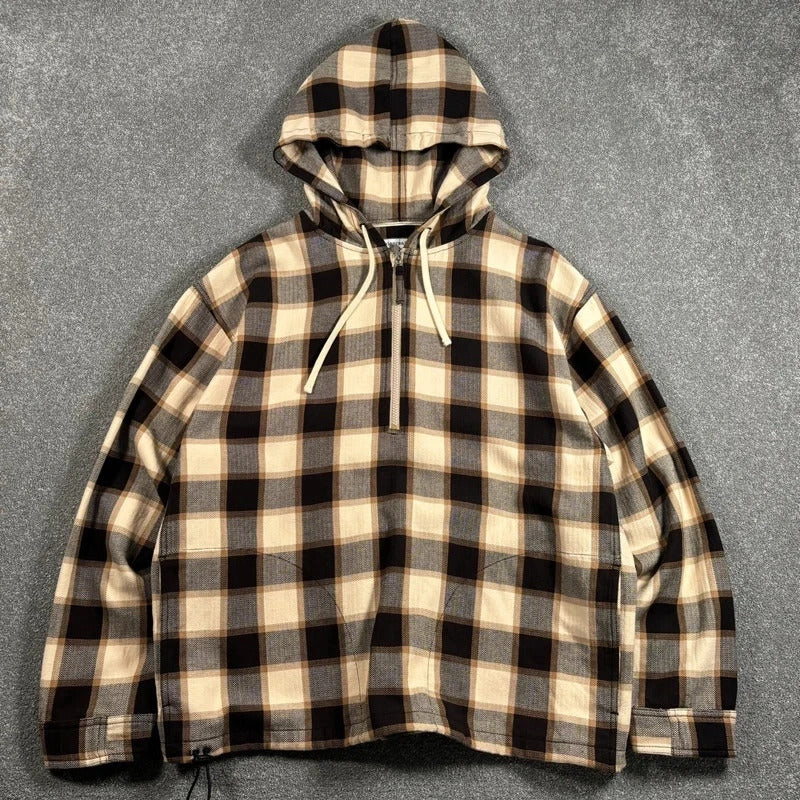 Universal Works Check Pullover Anorak Beige M