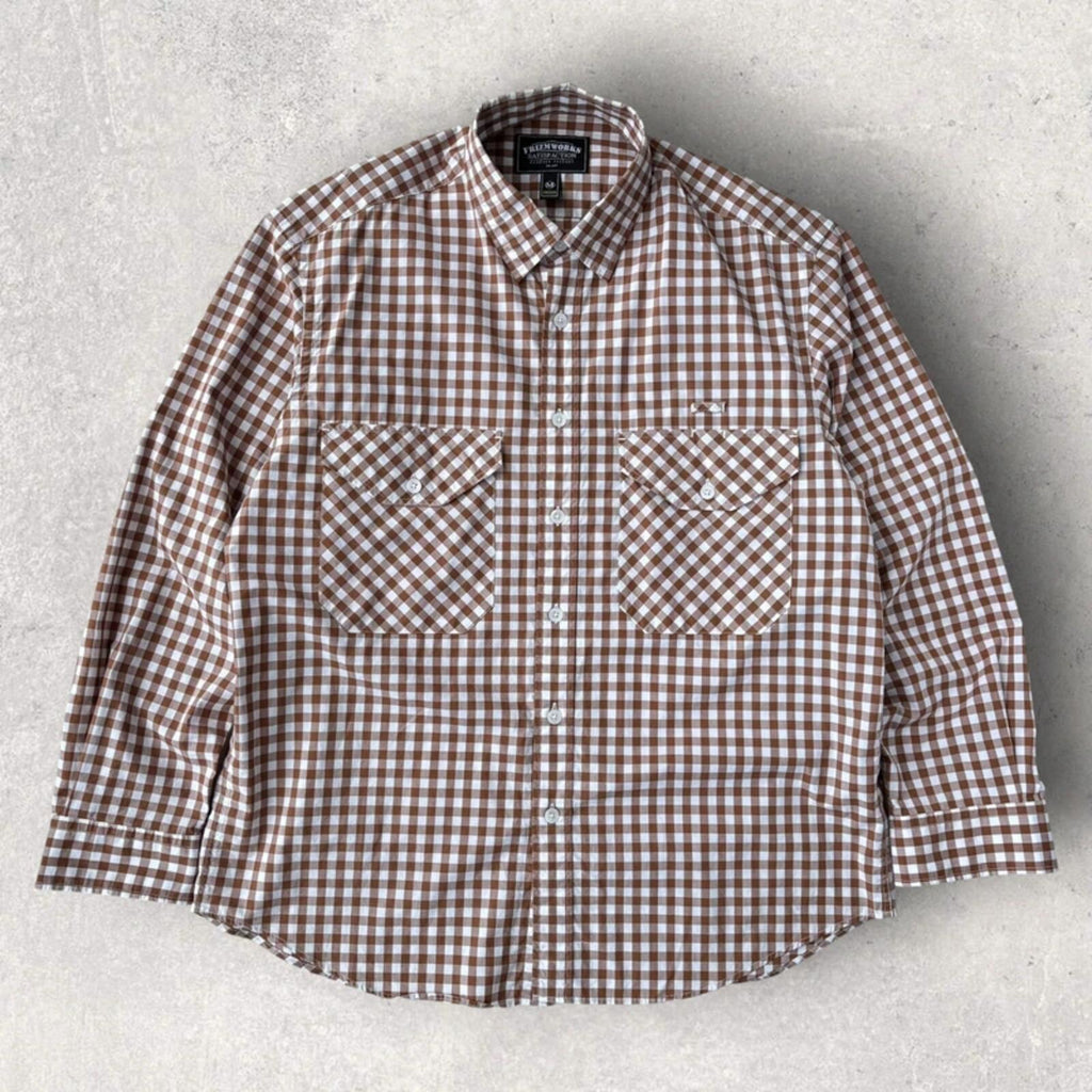 Frizmworks Check Oversized Shirt Brown M