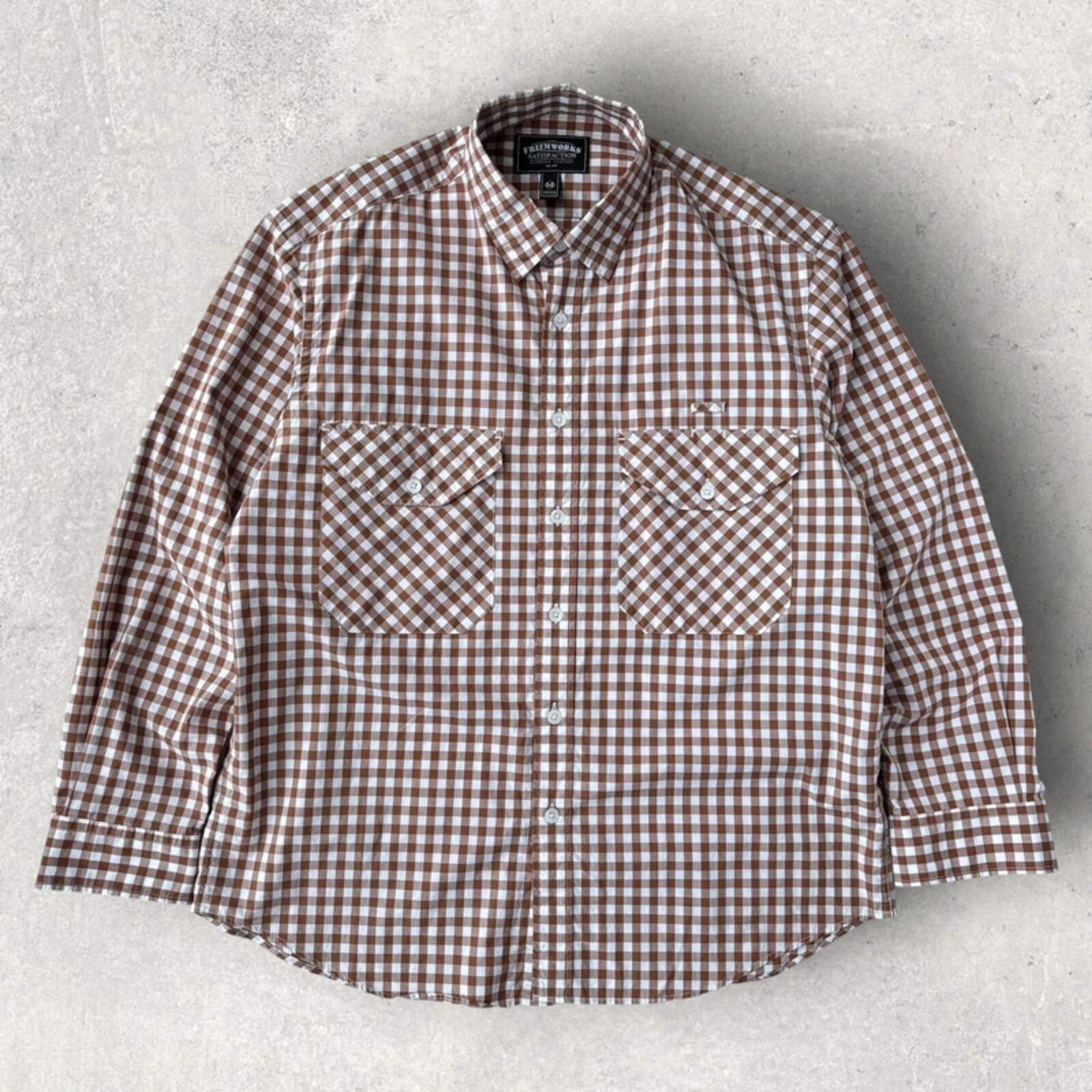 Frizmworks Check Oversized Shirt Brown M