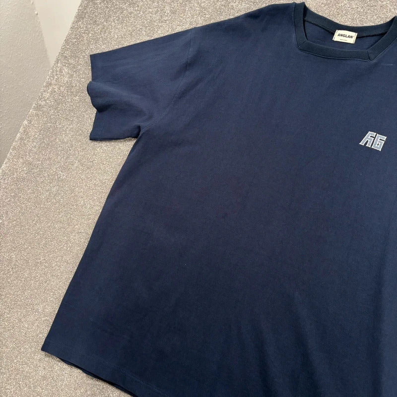 Anglan Oversized Cotton T Shirt Navy XL
