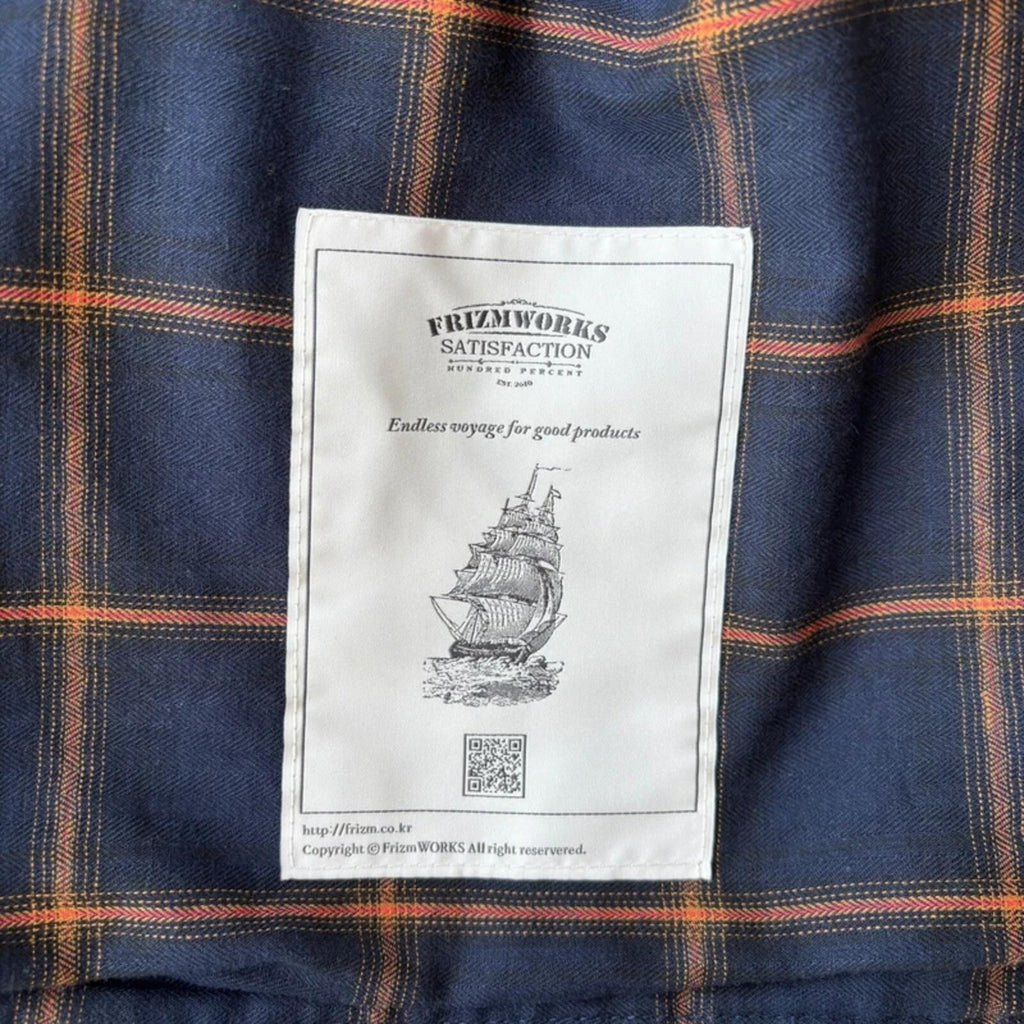 Frizmworks Check Lined Harrington Navy XL