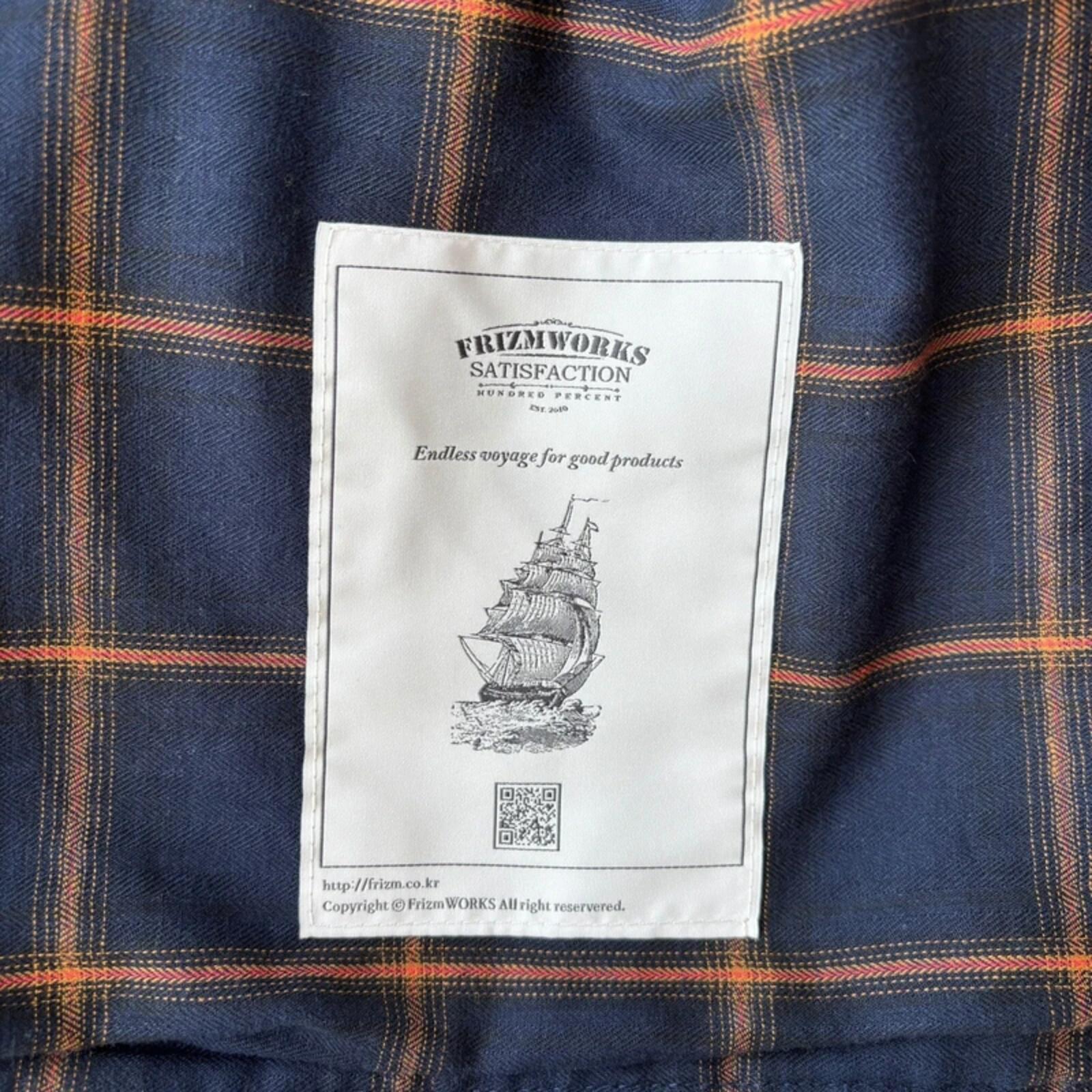 Frizmworks Check Lined Harrington Navy XL