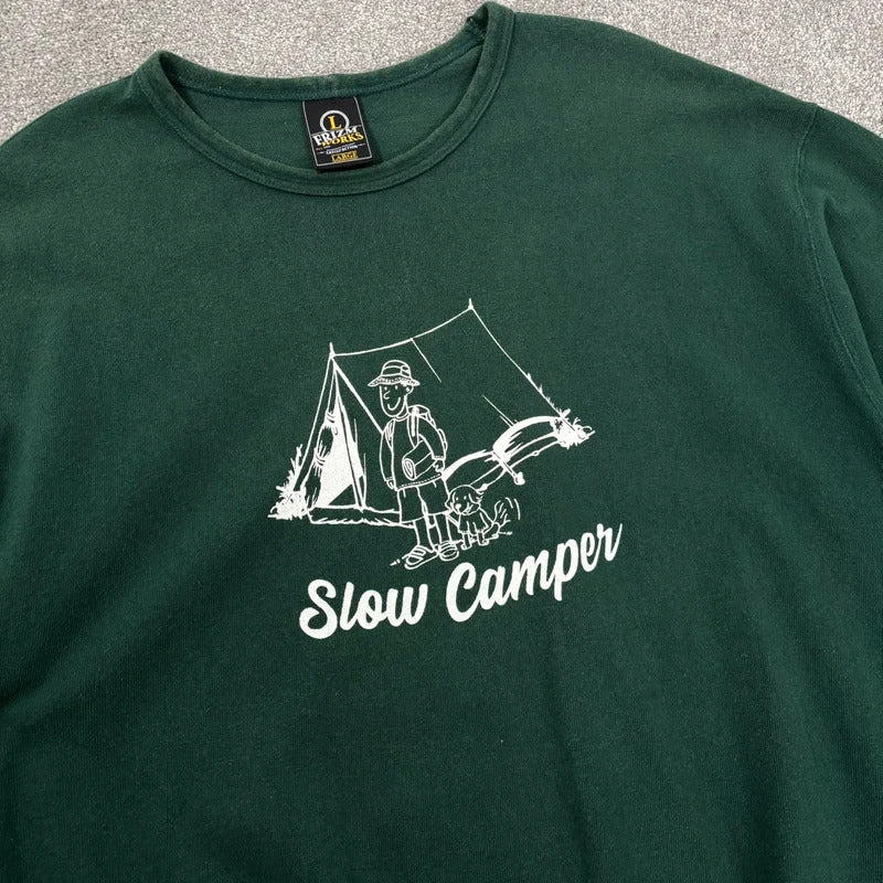 Frizmworks Slow Camper Graphic T Shirt Green L