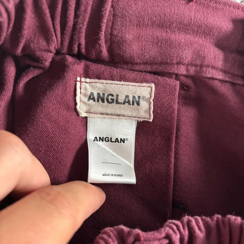 Anglan Double Pleat Balloon Pant Burgundy L