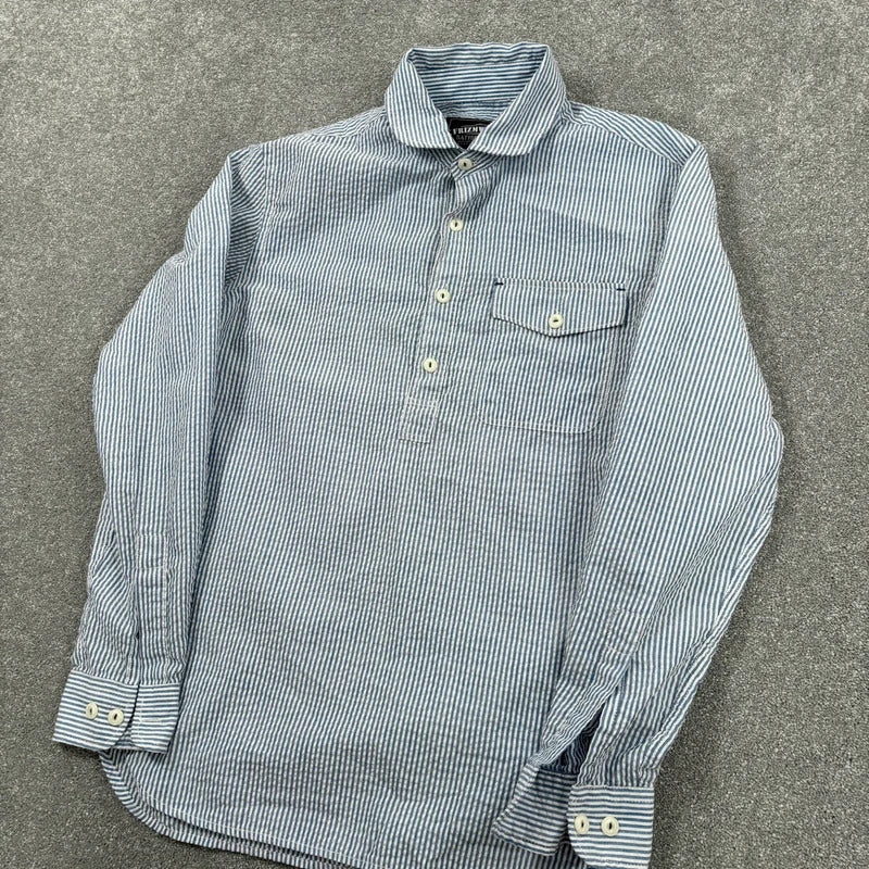 Frizmworks Seersucker Pullover Shirt Blue S