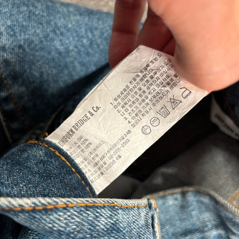 Uniform Bridge Pleated Denim Baggy Short Blue W34