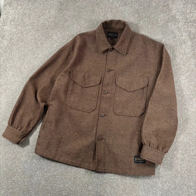 Pendleton Wool Twill Overshirt Brown M
