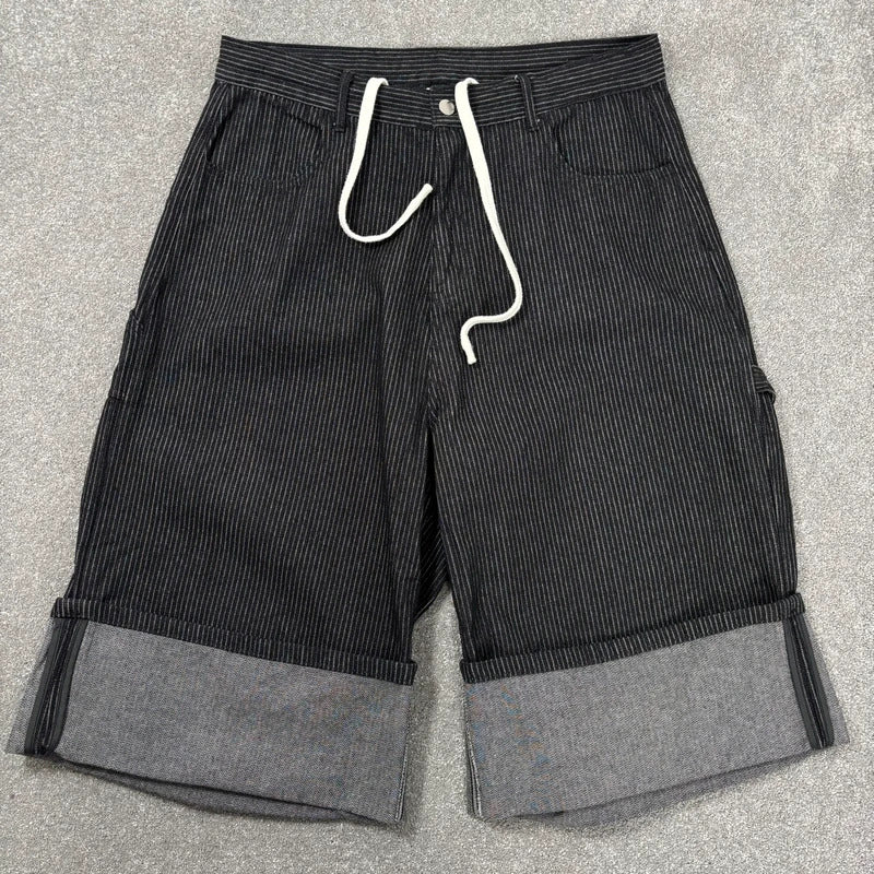 Korean Ultra Baggy Pinstripe Shorts XL
