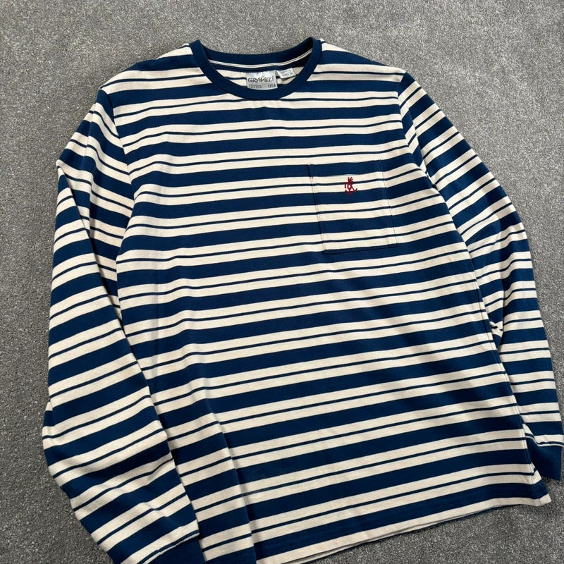 Gramicci Stripe Long Sleeve Tee Blue S