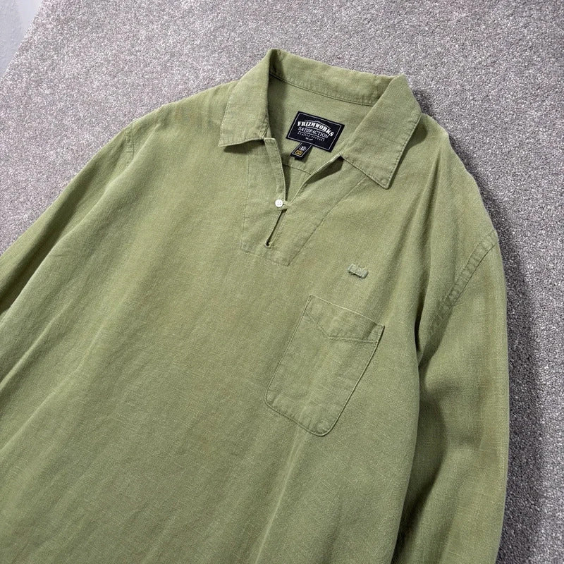 Frizmworks Linen Pullover Shirt Olive XL