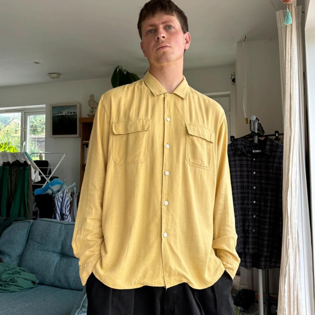 Frizmworks Linen Blend Pocket Shirt Yellow L