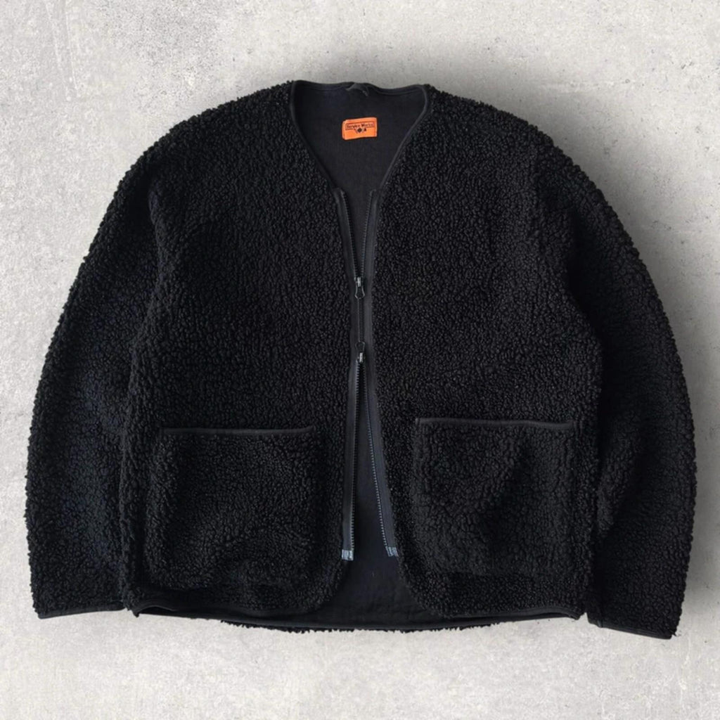 Service Works Cropped Fleece Cardigan Black M