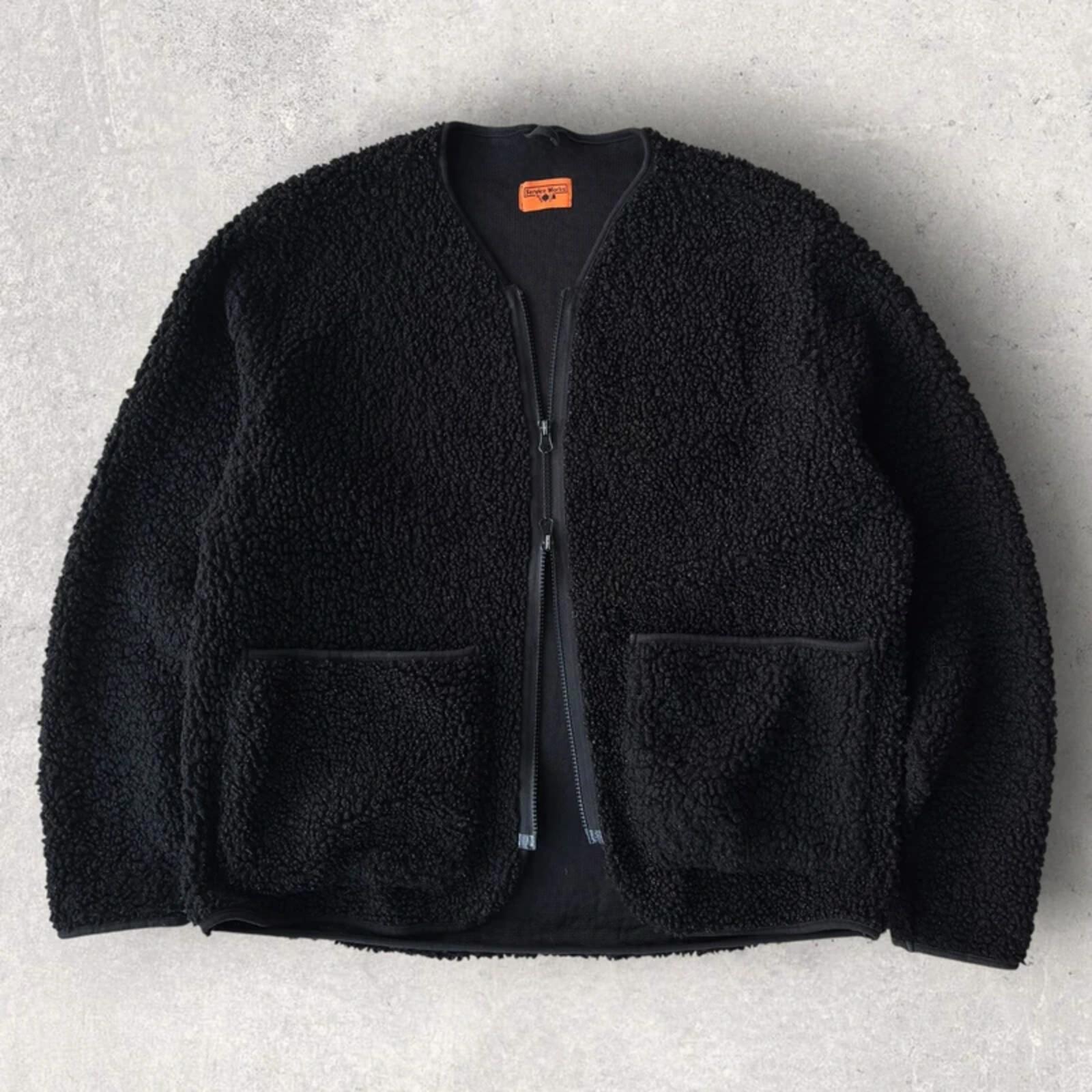 Service Works Cropped Fleece Cardigan Black M