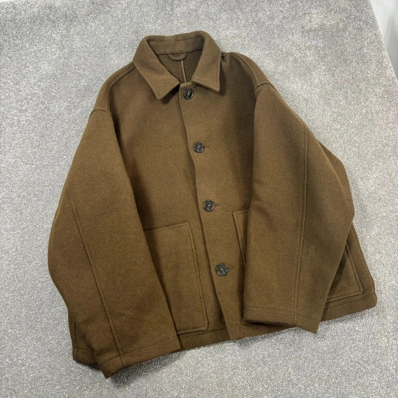 Covernat Oversized Wool Jacket Khaki L